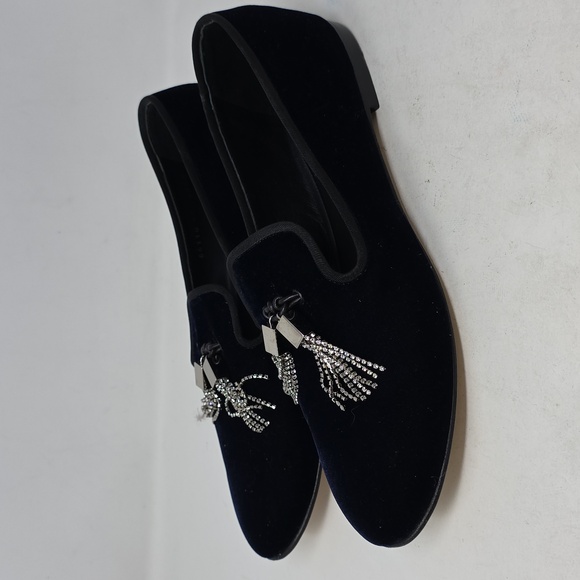 Giuseppe Zanoti Velvet Blue Women´s Loafers with...